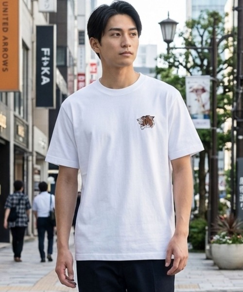 TETE(テット)の「【和華】和柄バックプリントTシャツ/5色展開|虎・日本地図 スラブ素材 大人カジュアル ストリート アメカジ 半袖 メンズ(Tシャツ/カットソー・メンズ・オレンジ/ホワイト/ストーン/ネイビー/ブラック・MEDIUM/X-LARGE/LARGE)」の6枚目の写真