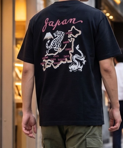 TETE(テット)の「【和華】和柄バックプリントTシャツ/5色展開|虎・日本地図 スラブ素材 大人カジュアル ストリート アメカジ 半袖 メンズ(Tシャツ/カットソー・メンズ・オレンジ/ホワイト/ストーン/ネイビー/ブラック・MEDIUM/X-LARGE/LARGE)」の16枚目の写真