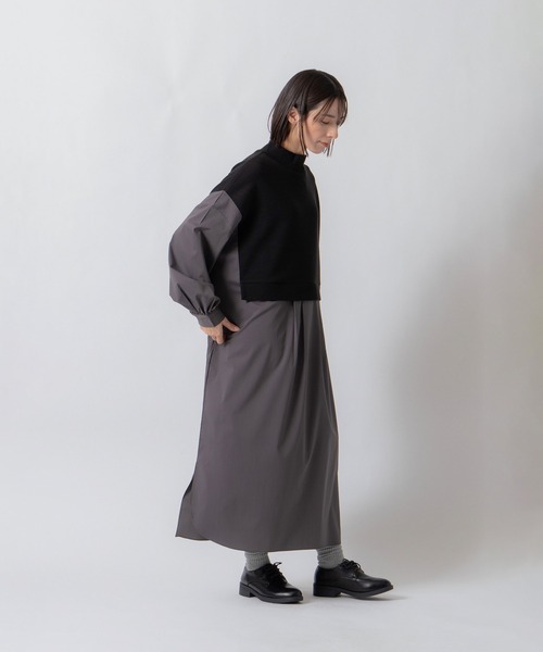Kelen(ケレン)の「「KELEN / ケレン」パネルデザインニットコンビワンピース(ワンピース・レディース・ブラック系その他/ブラウン系その他/ブラック・S/M)」の22枚目の写真