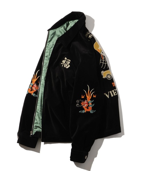 CORPUS TOKYO(コーパス トーキョー)の「【HOUSTON/ヒューストン】VELVETEEN VIETNAM JACKET/ベルベティーン ベトナムジャケット(SKULL)(ミリタリージャケット・メンズ・マルーン/ミント/ブラック・M/L/XL)」の6枚目の写真