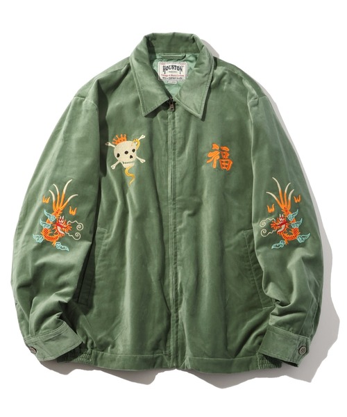 CORPUS TOKYO(コーパス トーキョー)の「【HOUSTON/ヒューストン】VELVETEEN VIETNAM JACKET/ベルベティーン ベトナムジャケット(SKULL)(ミリタリージャケット・メンズ・マルーン/ミント/ブラック・M/L/XL)」の8枚目の写真