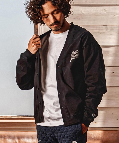 1minute 1second(ワンミニットワンセカンド)の「mcg3851-pave heart print 10oz loose fit cardigan カーディガン(1M26A230)(カーディガン/ボレロ・メンズ・ブラック×ホワイト/ブラック×ブラック/アッシュ・M/L/XL)」の20枚目の写真
