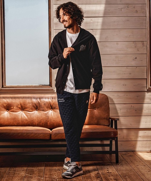 1minute 1second(ワンミニットワンセカンド)の「mcg3851-pave heart print 10oz loose fit cardigan カーディガン(1M26A230)(カーディガン/ボレロ・メンズ・ブラック×ホワイト/ブラック×ブラック/アッシュ・M/L/XL)」の11枚目の写真