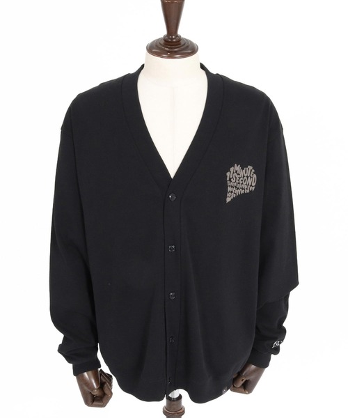1minute 1second(ワンミニットワンセカンド)の「mcg3851-pave heart print 10oz loose fit cardigan カーディガン(1M26A230)(カーディガン/ボレロ・メンズ・ブラック×ホワイト/ブラック×ブラック/アッシュ・M/L/XL)」の13枚目の写真