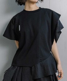 異素材コンビネーショントップス