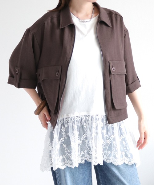 cepo（セポ）の「〈セットアップ対応〉LINENミックス ワークブルゾン（ブルゾン・レディース・チャコール/オリーブ・M）」の15枚目の写真