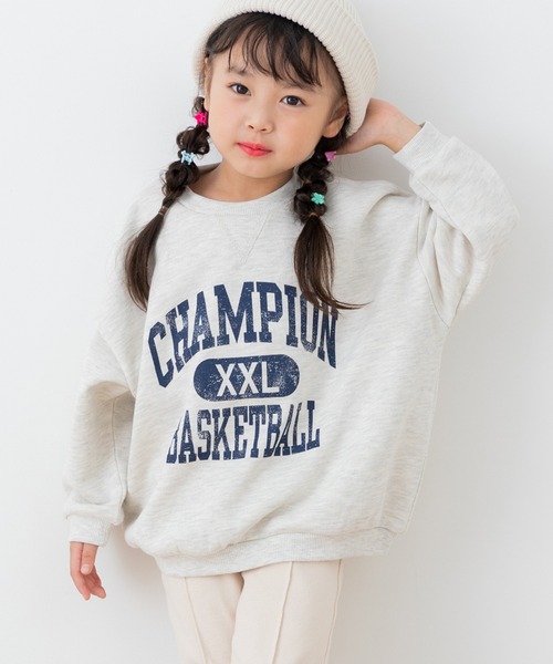 Champion(チャンピオン)の「〈チャンピオン〉カレッジロゴ裏毛トレーナー(スウェット・キッズ・オートミール/レッド/ネイビー・80cm/130cm/90cm/100cm/110cm/120cm)」の1枚目の写真