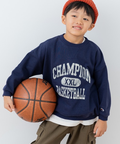 Champion(チャンピオン)の「〈チャンピオン〉カレッジロゴ裏毛トレーナー(スウェット・キッズ・オートミール/レッド/ネイビー・80cm/130cm/90cm/100cm/110cm/120cm)」の2枚目の写真