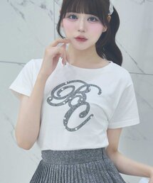 OLIVE des OLIVE（オリーブデオリーブ）の「【Belle Charme】Tweed BC Logo Tee（Tシャツ/カットソー）」