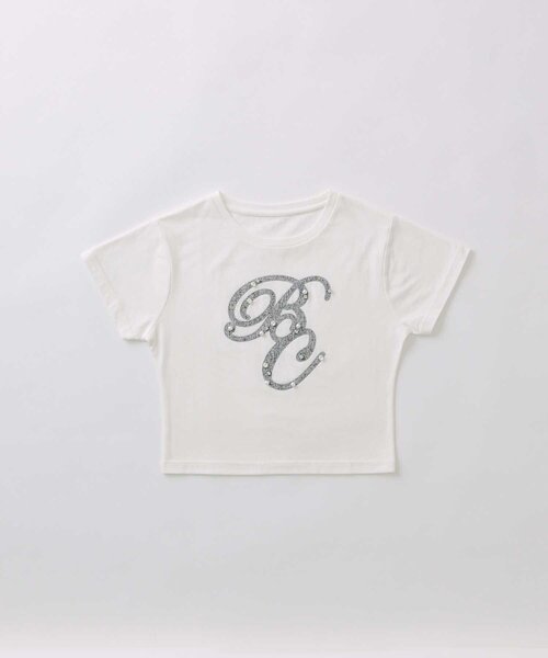 OLIVE des OLIVE(オリーブデオリーブ)の「【Belle Charme】Tweed BC Logo Tee(Tシャツ/カットソー・レディース・ホワイト/オフホワイト/ブラック・FREE)」の6枚目の写真