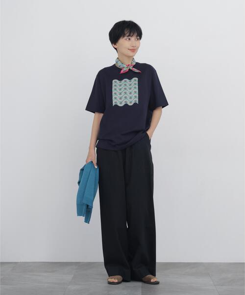 human woman(ヒューマンウーマン)の「◆【CLOUDY】コラボプリントTシャツ(Tシャツ/カットソー・レディース・ネイビー/ホワイト・MEDIUM)」の18枚目の写真