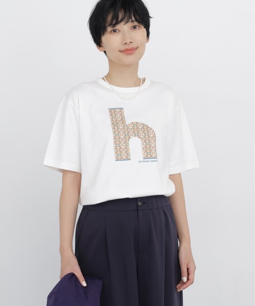 human woman(ヒューマンウーマン)の「◆【CLOUDY】コラボプリントTシャツ(Tシャツ/カットソー・レディース・ネイビー/ホワイト・MEDIUM)」の14枚目の写真