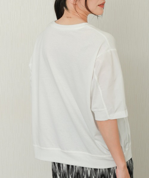 libelle more(リベル モア)の「切替デザインオーバーサイズTシャツ(Tシャツ/カットソー・レディース・グレイッシュベージュ/グリーン/オフホワイト/ブラック・L/M)」の10枚目の写真