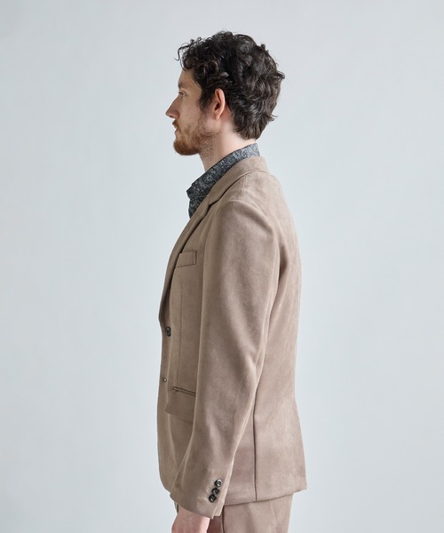 MEN'S BIGI（メンズビギ）の「フェイクスエードダンボール リラックスジャケット（テーラードジャケット・メンズ・チャコールグレー/ベージュ/ブラック・01/02/04/03）」の8枚目の写真