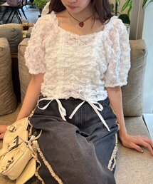 w closet | フラワーレースドロストブラウス 夏服(シャツ/ブラウス)