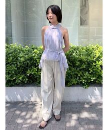 LAGUNAMOON | バイカラータックワイドパンツ 【夏服】【オフィスカジュアル】(その他パンツ)