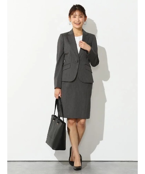 Perfect Suit FActory(パーフェクトスーツファクトリー)の「最強スーツ タイトスカート ストライプ(スカート・レディース・ブラック/ライトグレー/ネイビー・11号/15号/9号/7号/13号)」の14枚目の写真