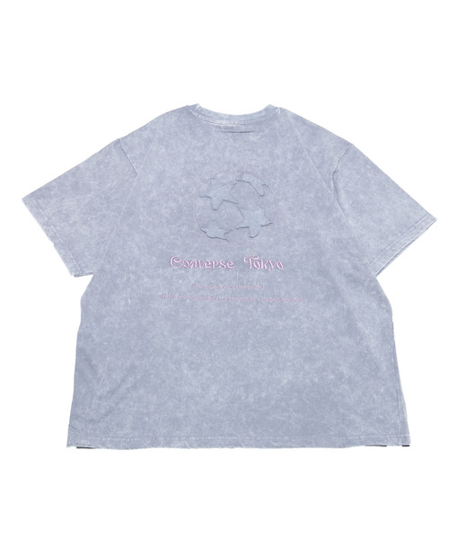 CONVERSE TOKYO(コンバーストウキョウ)の「SPINDLE HEM EMBROIDERED LOGO TEE(Tシャツ/カットソー・レディース・グレー/サックスブルー/ブラック・SMALL/MEDIUM)」の2枚目の写真