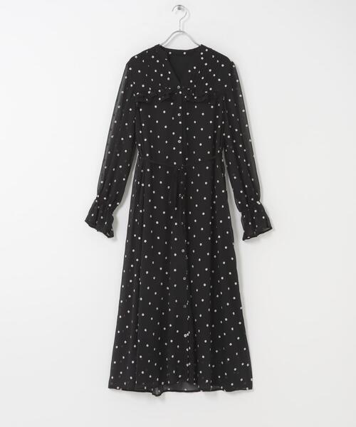 URBAN RESEARCH ROSSO WOMEN(アーバンリサーチ ロッソ)の「『WEB限定』フラワー刺繍ピンタックフリルワンピース(ワンピース・レディース・ブラック・FREE)」の10枚目の写真
