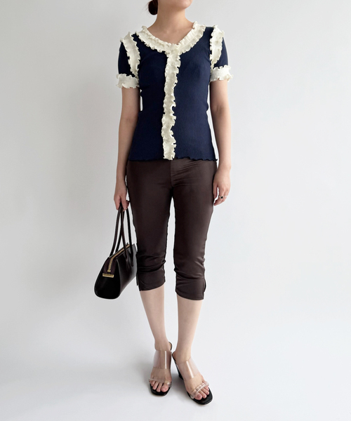 EDIT. FOR LULU（エディットフォールル）の「【Opera SPORT/オペラスポーツ】 SOPHIE SEAMLESS TOP（Tシャツ/カットソー・レディース・ネイビー・FREE）」の4枚目の写真