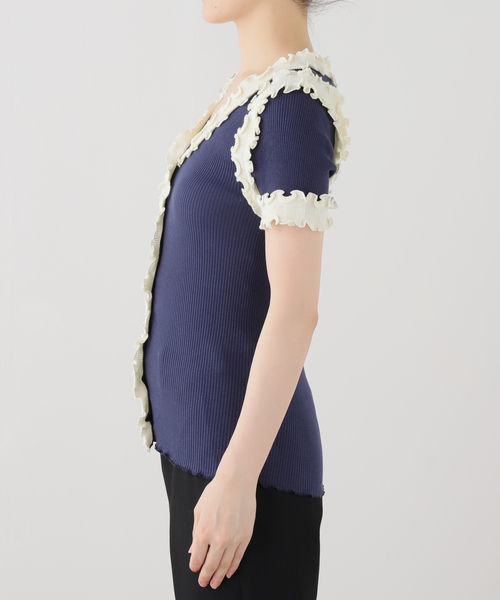 EDIT. FOR LULU（エディットフォールル）の「【Opera SPORT/オペラスポーツ】 SOPHIE SEAMLESS TOP（Tシャツ/カットソー・レディース・ネイビー・FREE）」の6枚目の写真