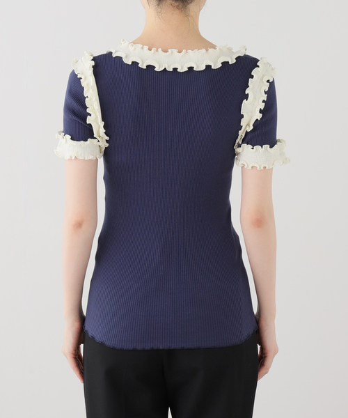 EDIT. FOR LULU（エディットフォールル）の「【Opera SPORT/オペラスポーツ】 SOPHIE SEAMLESS TOP（Tシャツ/カットソー・レディース・ネイビー・FREE）」の7枚目の写真