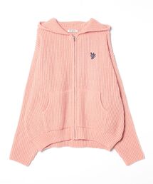 double zip knit hoodie