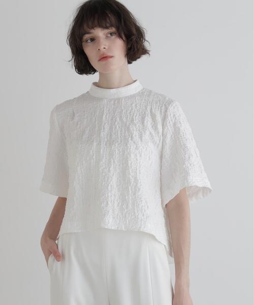 23SS✨ 定価2.9万 ルフィル　完売品　バックレースアップブラウスシャツ ◇シュリンクレースショートブラウス（シャツ/ブラウス）｜LE PHIL