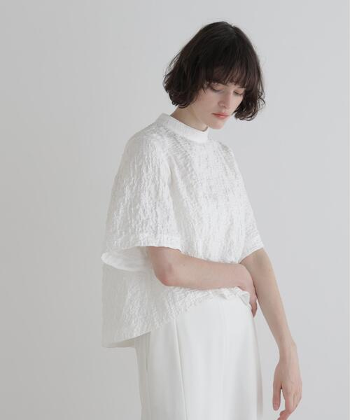 LE PHIL(ルフィル)の「◆シュリンクレースショートブラウス(シャツ/ブラウス・レディース・ホワイト/ブラック・F)」の7枚目の写真