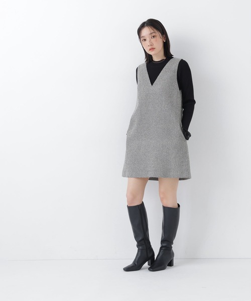 NATURAL BEAUTY BASIC(ナチュラルビューティーベーシック)の「ツイード SETUP ジャンスカ(ワンピース・レディース・ブラック系その他2/キャメル・MEDIUM/SMALL)」の3枚目の写真