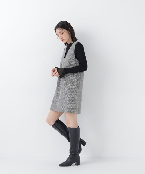NATURAL BEAUTY BASIC(ナチュラルビューティーベーシック)の「ツイード SETUP ジャンスカ(ワンピース・レディース・ブラック系その他2/キャメル・MEDIUM/SMALL)」の5枚目の写真