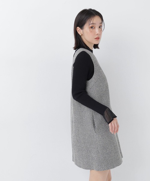 NATURAL BEAUTY BASIC(ナチュラルビューティーベーシック)の「ツイード SETUP ジャンスカ(ワンピース・レディース・ブラック系その他2/キャメル・MEDIUM/SMALL)」の6枚目の写真