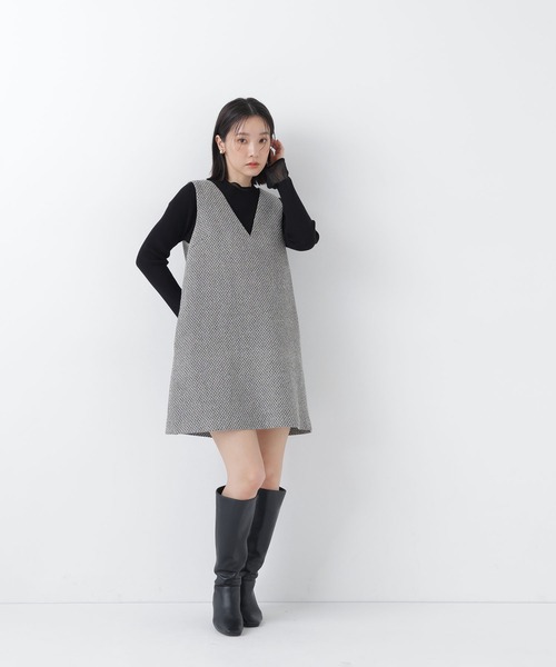 NATURAL BEAUTY BASIC(ナチュラルビューティーベーシック)の「ツイード SETUP ジャンスカ(ワンピース・レディース・ブラック系その他2/キャメル・MEDIUM/SMALL)」の9枚目の写真