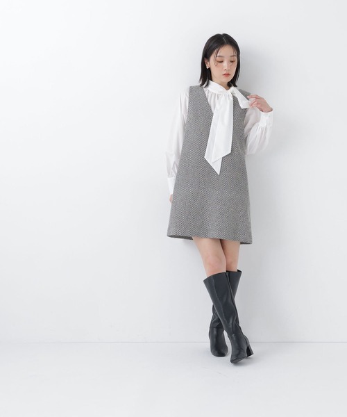 NATURAL BEAUTY BASIC(ナチュラルビューティーベーシック)の「ツイード SETUP ジャンスカ(ワンピース・レディース・ブラック系その他2/キャメル・MEDIUM/SMALL)」の12枚目の写真