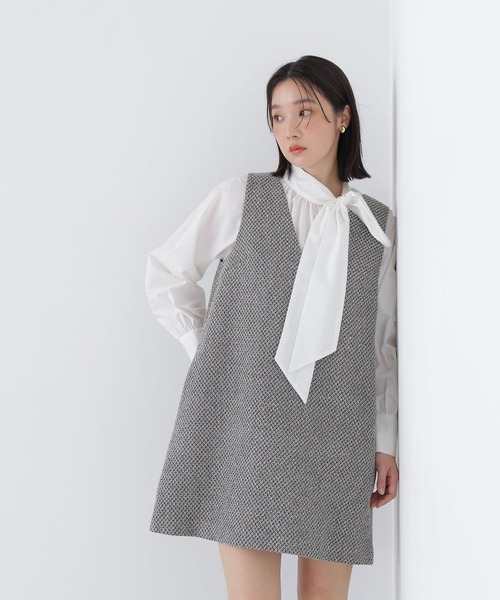 NATURAL BEAUTY BASIC(ナチュラルビューティーベーシック)の「ツイード SETUP ジャンスカ(ワンピース・レディース・ブラック系その他2/キャメル・MEDIUM/SMALL)」の13枚目の写真