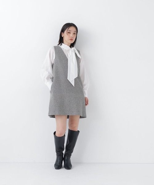 NATURAL BEAUTY BASIC(ナチュラルビューティーベーシック)の「ツイード SETUP ジャンスカ(ワンピース・レディース・ブラック系その他2/キャメル・MEDIUM/SMALL)」の14枚目の写真