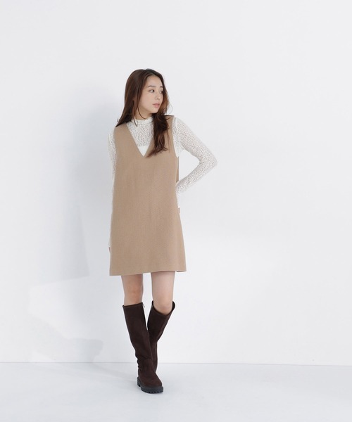 NATURAL BEAUTY BASIC(ナチュラルビューティーベーシック)の「ツイード SETUP ジャンスカ(ワンピース・レディース・ブラック系その他2/キャメル・MEDIUM/SMALL)」の16枚目の写真