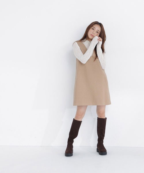 NATURAL BEAUTY BASIC(ナチュラルビューティーベーシック)の「ツイード SETUP ジャンスカ(ワンピース・レディース・ブラック系その他2/キャメル・MEDIUM/SMALL)」の18枚目の写真