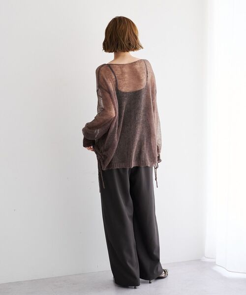 Editt by YECCA VECCA(エディットバイイェッカヴェッカ)の「アルパカ混ドロストメッシュニット(ニット/セーター・レディース・パープル/ライトグレー/ブラウン/ライトグリーン・FREE)」の5枚目の写真