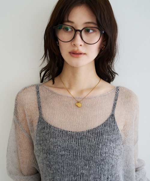 Editt by YECCA VECCA(エディットバイイェッカヴェッカ)の「アルパカ混ドロストメッシュニット(ニット/セーター・レディース・パープル/ライトグレー/ブラウン/ライトグリーン・FREE)」の18枚目の写真