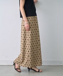 CIAOPANIC TYPY | ∴【2サイズ展開】ドットフロッキーツイルナロースカート(スカート)