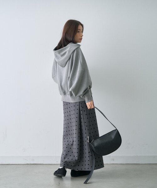 CIAOPANIC TYPY（チャオパニックティピー）の「∴【2サイズ展開】ドットフロッキーツイルナロースカート（スカート・レディース・ブラック/ベージュ/グレー・SMALL/MEDIUM）」の17枚目の写真