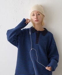 CIAOPANIC TYPY | 【ZOZO限定】襟ニット切替ボーダーポロシャツ(ポロシャツ)