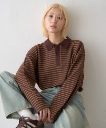 ポロシャツ（ブラウン/茶色系・ボーダー柄）ファッション通販 - ZOZOTOWN