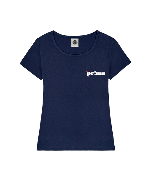 PRIMATE（プライメイト）の「MINI HEART PRIME レディース Uネックスリムフィット半袖Tシャツ 6 COLORS（Tシャツ/カットソー・レディース・ホワイト/ネイビー/ミント/ブラック/ピンク/ミックスグレー・MEDIUM/SMALL）」の5枚目の写真
