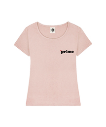 MINI HEART PRIME レディース Uネックスリムフィット半袖Tシャツ 6 COLORS