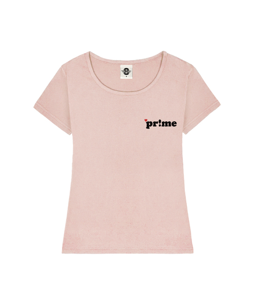 PRIMATE（プライメイト）の「MINI HEART PRIME レディース Uネックスリムフィット半袖Tシャツ 6 COLORS（Tシャツ/カットソー・レディース・ホワイト/ネイビー/ミント/ブラック/ピンク/ミックスグレー・MEDIUM/SMALL）」の6枚目の写真