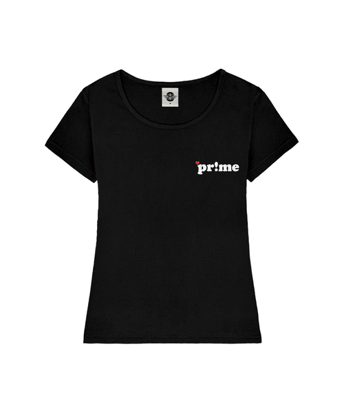 PRIMATE（プライメイト）の「MINI HEART PRIME レディース Uネックスリムフィット半袖Tシャツ 6 COLORS（Tシャツ/カットソー・レディース・ホワイト/ネイビー/ミント/ブラック/ピンク/ミックスグレー・MEDIUM/SMALL）」の2枚目の写真