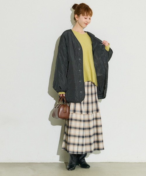 coca(coca)(コカ)の「リバーシブルファーキルティングジャケット(その他アウター・レディース・カーキ/チャコール・S/M/L)」の6枚目の写真