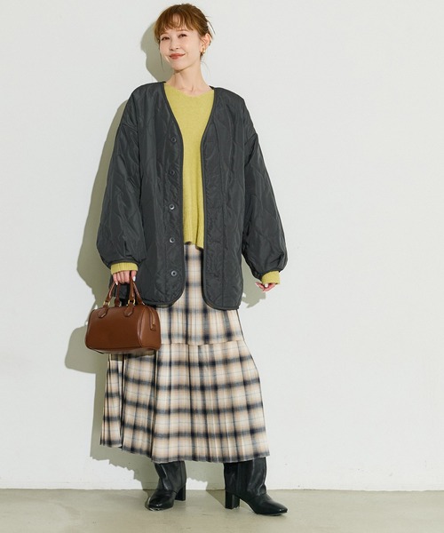 coca(coca)(コカ)の「リバーシブルファーキルティングジャケット(その他アウター・レディース・カーキ/チャコール・S/M/L)」の8枚目の写真